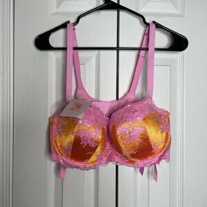 NEW Savage Fenty Lace'd Up Padded Low Balconette Bra Womens Size 40D